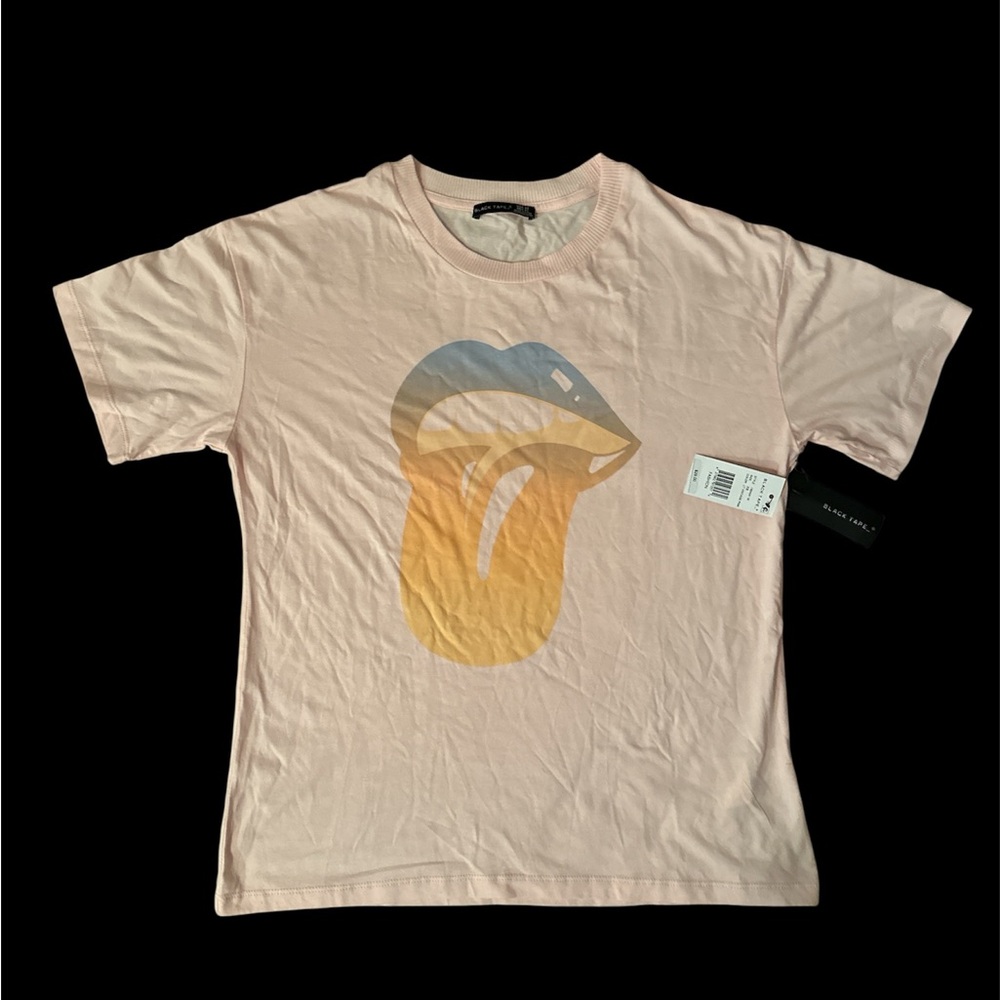Black Tape_ Light Pink Graphic Tee